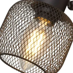 Searchlight Deckenspot 4-flammig E14 Schwarz Metall Retro Design< Deckenleuchten|Flurlampen