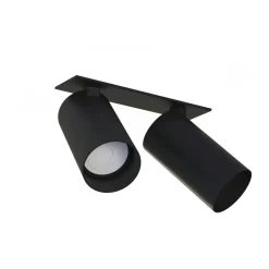 Nowodvorski Deckenspot 2-flammig GU10 Schwarz Metall Unterputz< Spots|Flurlampen