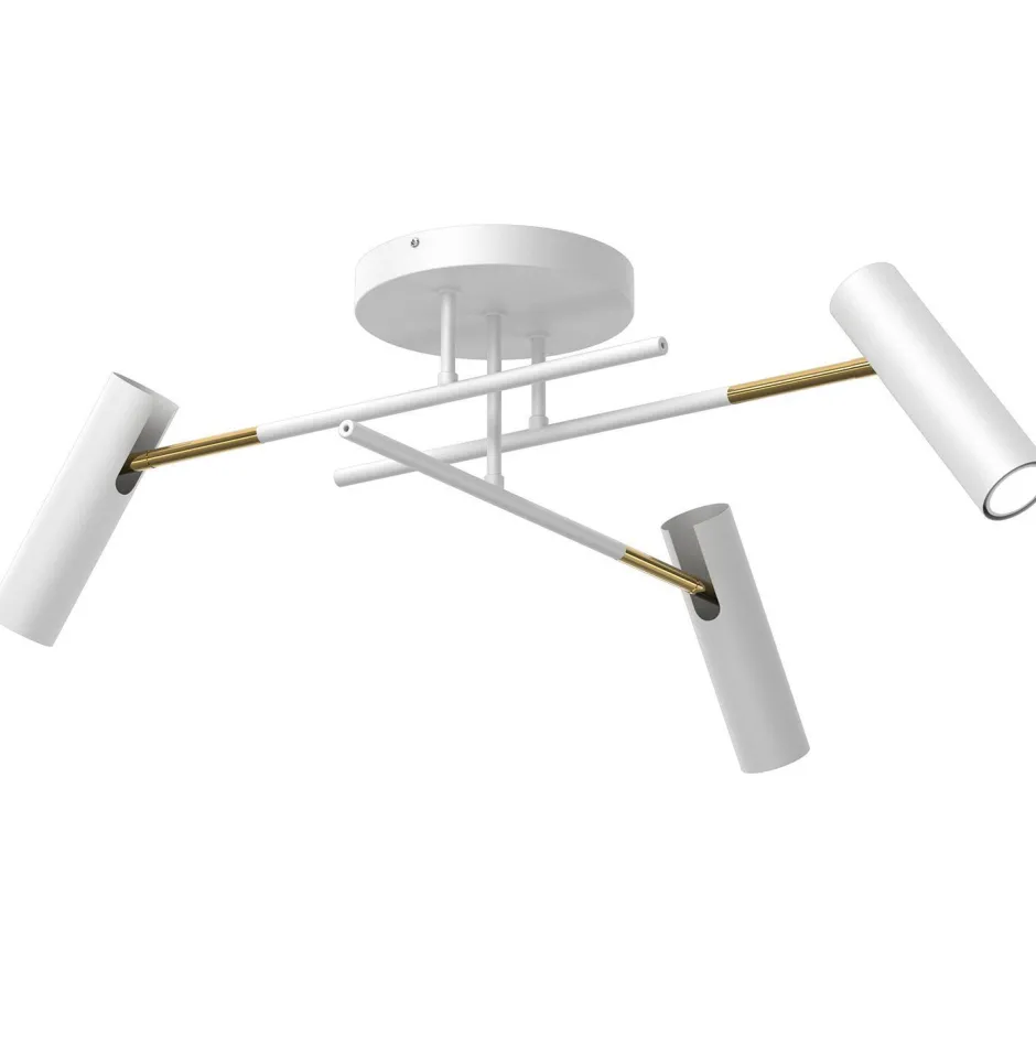 Luminex Deckenspot flexibel Weiß Grau Gold Metall GU10 B:89 cm< Spots|Flurlampen