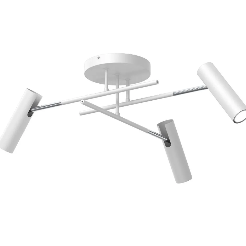 Luminex Deckenspot flexibel Weiß Grau Chrom Metall GU10 B:89 cm< Spots|Flurlampen