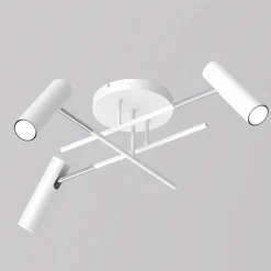 Luminex Deckenspot flexibel Weiß Grau Chrom Metall GU10 B:89 cm< Spots|Flurlampen