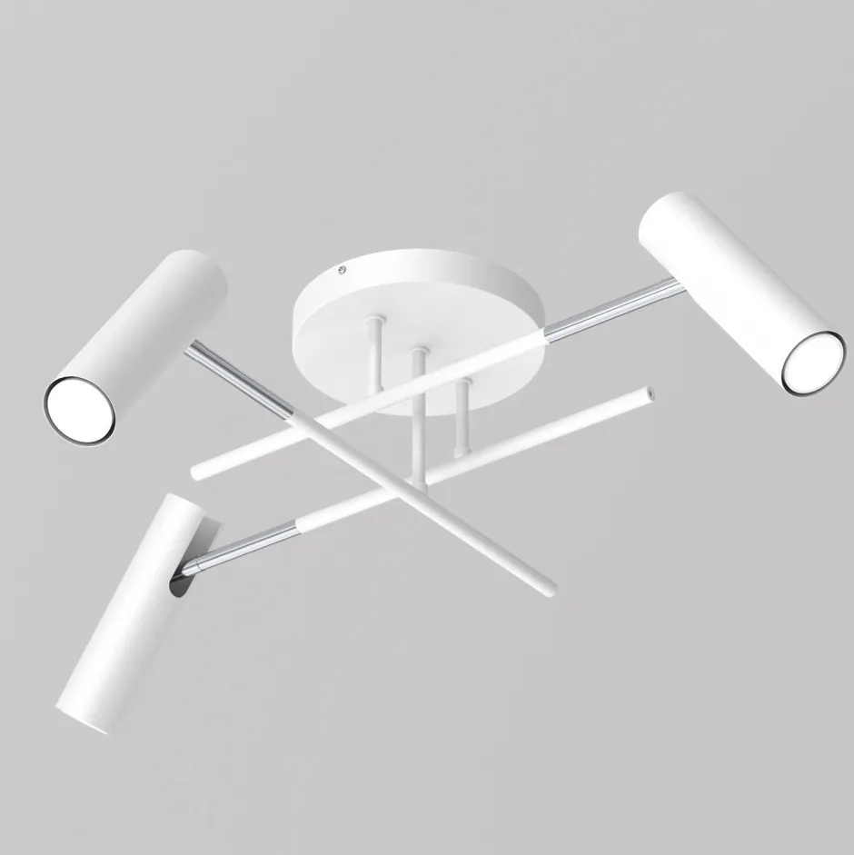 Luminex Deckenspot flexibel Weiß Grau Chrom Metall GU10 B:89 cm< Spots|Flurlampen