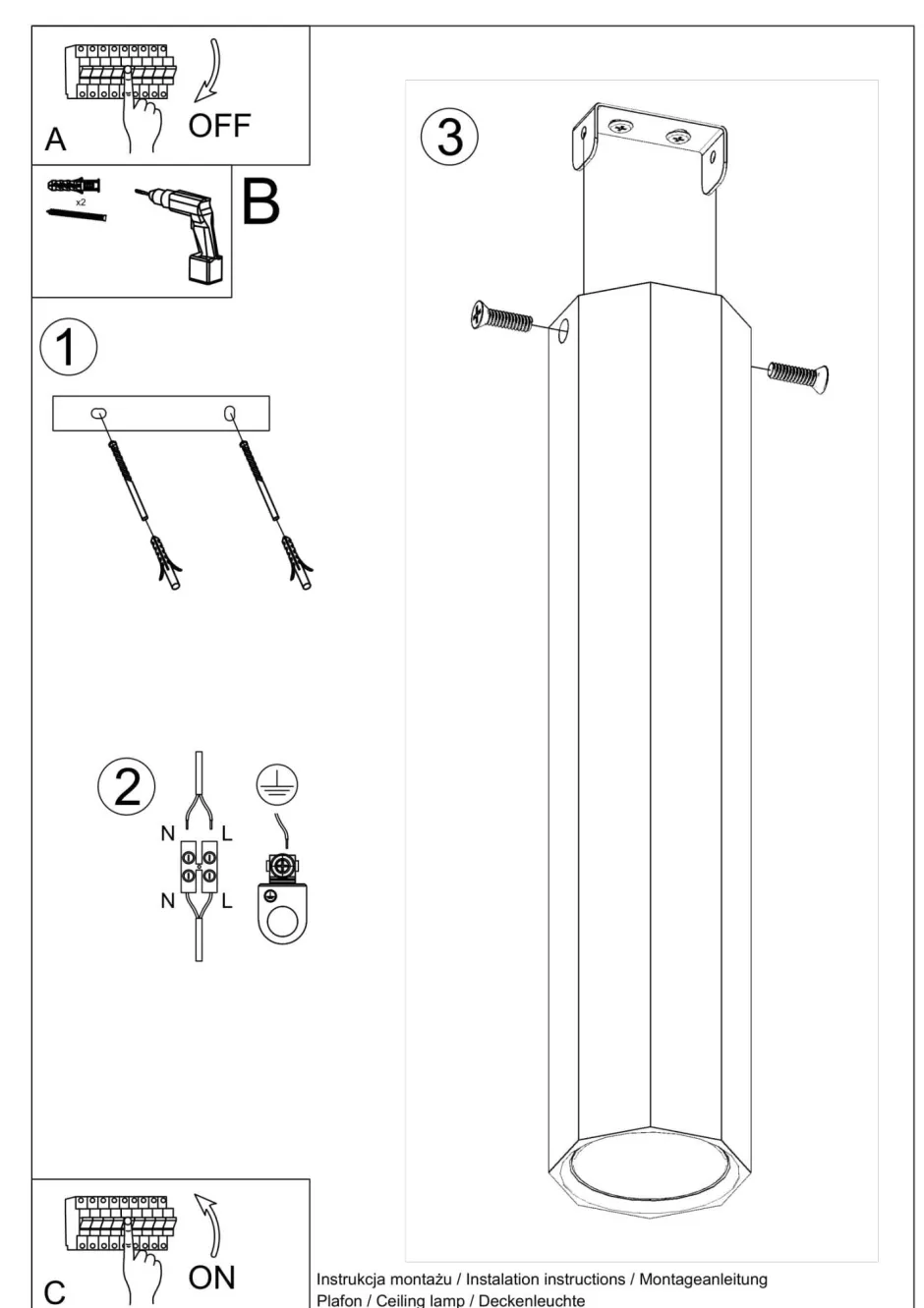 Holzlampen|Moderne Lampen*Sollux Deckenspot Holz H: 30 cm schmal GU10 blendarm Modern