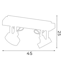 Spots|Flurlampen*Luminex Deckenspot Holz Metall Schwarz L:45 cm GU10 flexibel