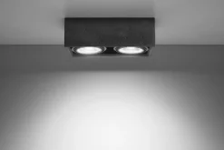 Küchenlampen|Betonlampen*Sollux Deckenspot innen Beton 27 cm lang eckig 2-flammig GU10