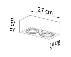 Küchenlampen|Betonlampen*Sollux Deckenspot innen Beton 27 cm lang eckig 2-flammig GU10
