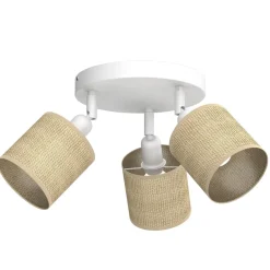 Spots|Flurlampen*Luminex Deckenspot Jute Metall Weiß Ø34 cm E27 flexibel