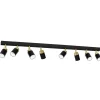 Deckenleuchten|Spots*Luminex Deckenspot lang 110 cm 8-flammig Schwarz Gold GU10