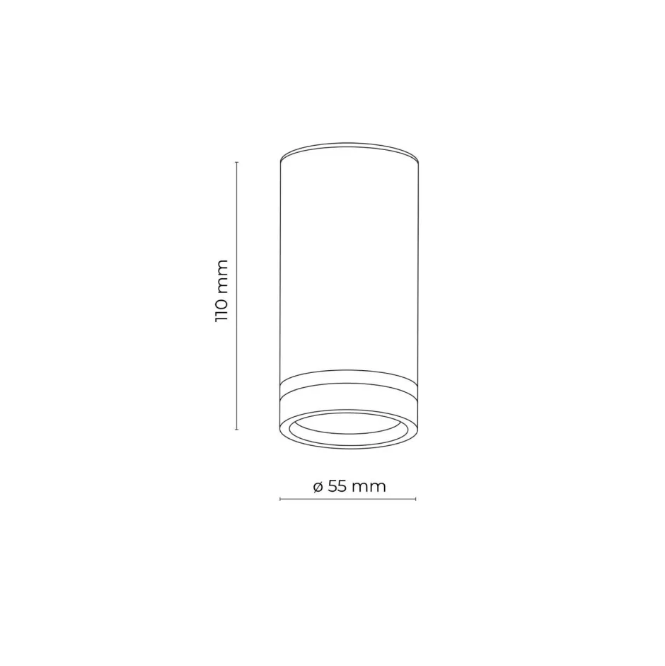 TK Lighting Deckenspot Metall Ø 5,5 cm H: 11 cm klein rund Schwarz GU10< Spots|Flurlampen