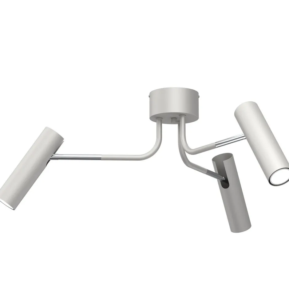 Spots|Flurlampen*Luminex Deckenspot Metall Grau Chrom H:27 cm 3-flammig flexibel