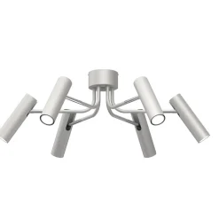 Luminex Deckenspot Metall Grau Chrom B:94 cm 6-flammig flexibel< Spots|Flurlampen