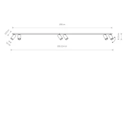 Nowodvorski Deckenspot Modern 200 cm lang 6-flammig GU10 in Weiß Gold< Deckenleuchten|Flurlampen