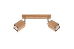 Deckenleuchten|Flurlampen*Sollux Deckenspot Modern Holz 2-flammig 30 cm lang GU10 wohnlich