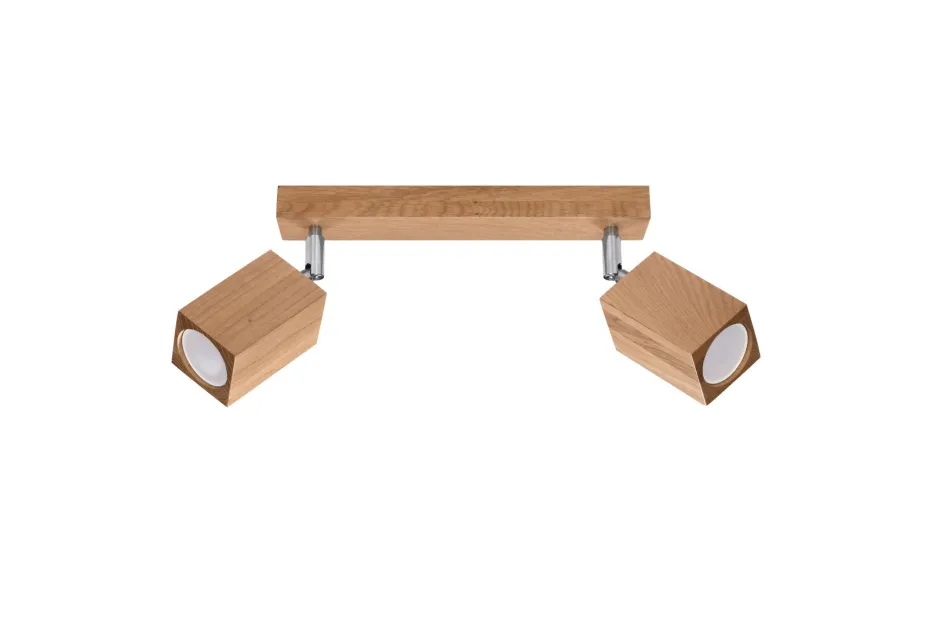 Deckenleuchten|Flurlampen*Sollux Deckenspot Modern Holz 2-flammig 30 cm lang GU10 wohnlich