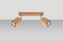 Deckenleuchten|Flurlampen*Sollux Deckenspot Modern Holz 2-flammig 30 cm lang GU10 wohnlich