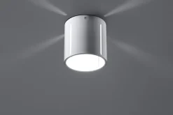 Spots|Küchenlampen*Sollux Deckenspot rund klein Ø 10 cm Weiß Metall Modern flach