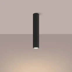 Sollux Deckenspot schmal Ø 6,5 cm H: 40 cm Schwarz GU10 Aufputz< Wohnzimmerlampen|Küchenlampen