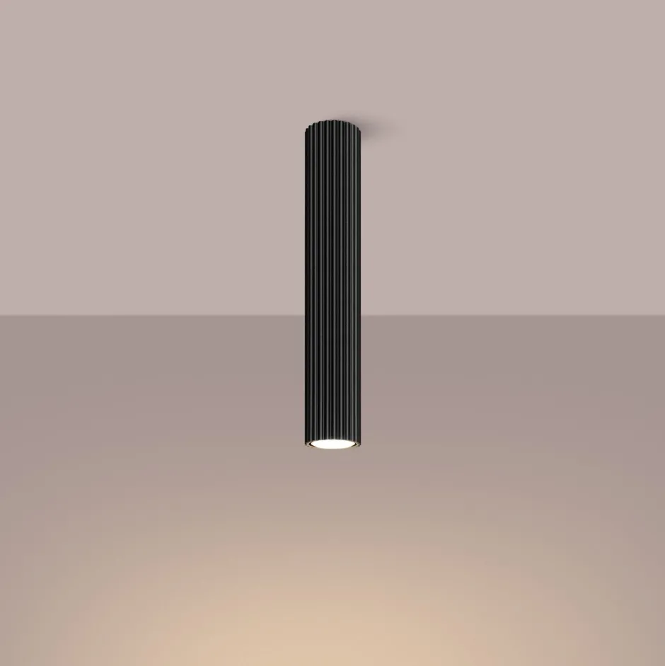 Sollux Deckenspot schmal Ø 6,5 cm H: 40 cm Schwarz GU10 Aufputz< Wohnzimmerlampen|Küchenlampen