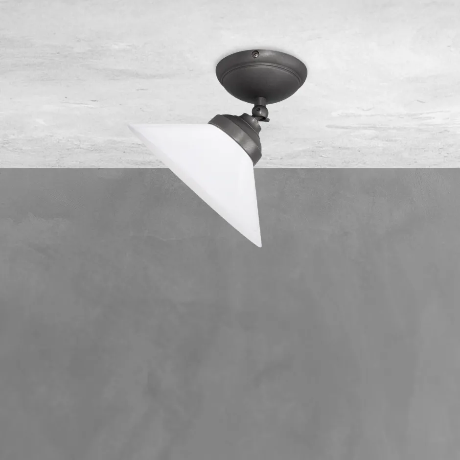 Spots|Badezimmer Lampe*Giovanni Battista Deckenspot schwenkbar Ø 24,5 cm Glas Messing E27