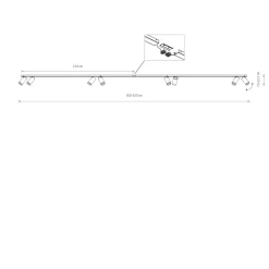 Nowodvorski Deckenspot verstellbar 2x 1,5 m lang 8-flammig GU10 Schwarz< Metall Lampen|Wohnzimmerlampen