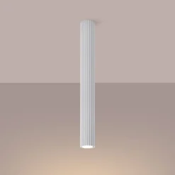 Wohnzimmerlampen|Küchenlampen*Sollux Deckenspot Weiß Ø 6,5 cm 60 cm hoch GU10 Aufputz Aluminium