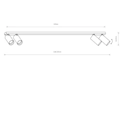 Metall Lampen|Wohnzimmerlampen*Nowodvorski Deckenspot Weiß 4-flammig GU10 verstellbar 118 cm lang