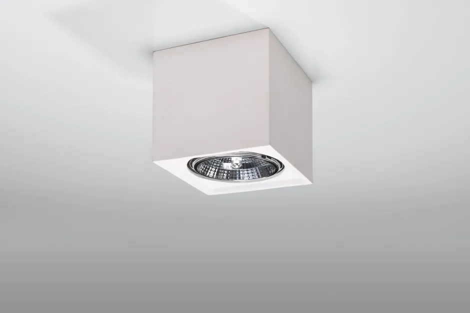 Sollux Deckenspot Weiß Keramik H: 14 cm klein bemalbar Würfel< Wandleuchten|Flurlampen