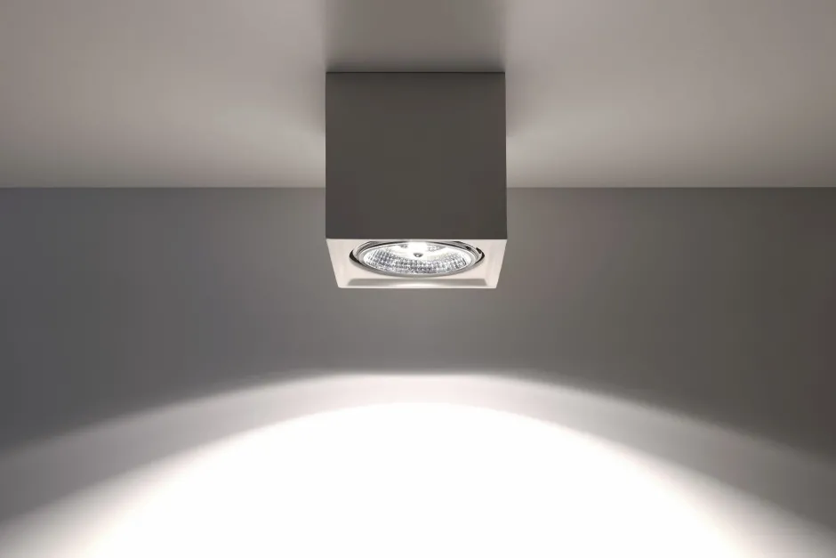 Sollux Deckenspot Weiß Keramik H: 14 cm klein bemalbar Würfel< Wandleuchten|Flurlampen