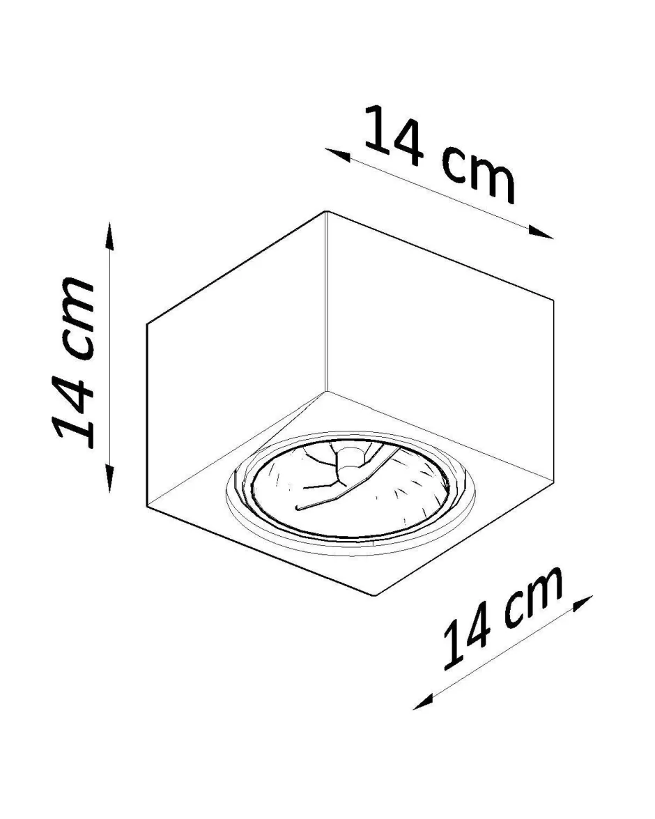 Sollux Deckenspot Weiß Keramik H: 14 cm klein bemalbar Würfel< Wandleuchten|Flurlampen