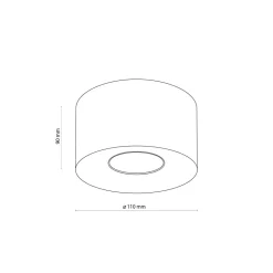 TK Lighting Deckenspot Weiß Metall Ø 11 cm rund flach GU10< Spots|Küchenlampen
