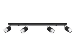 Sollux Deckenstrahöer Schwarz Chrom 81 cm lang schmal 4-flammig< Wohnzimmerlampen|Moderne Lampen