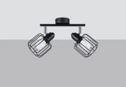 Deckenleuchten|Flurlampen*Sollux Deckenstrahöer Schwarz schwenkbar 2-flammig E14 Retro