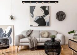 Deckenleuchten|Spots*Masterlight Deckenstrahler 160 cm Metall Schwarz Gold Wohnzimmer