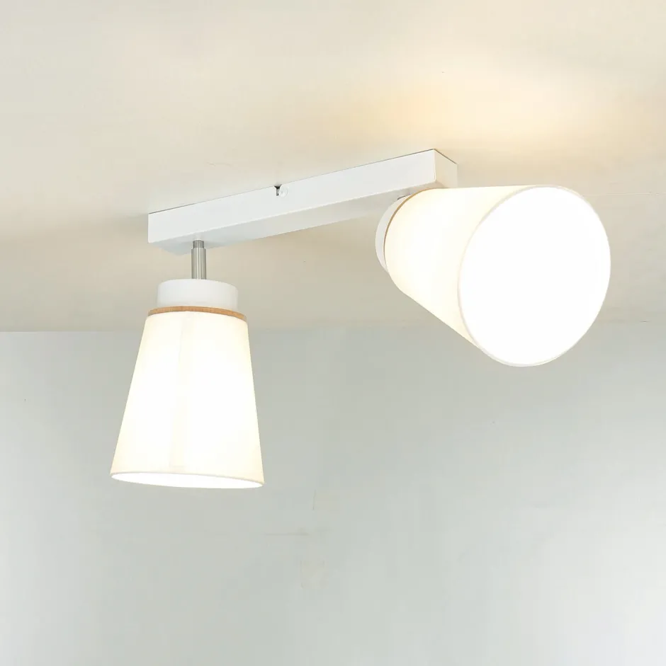 Deckenleuchten|Flurlampen*Lamkur Deckenstrahler Aufbau Weiß Modern Stoff wohnlich