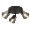 Deckenleuchten|Spots*Searchlight Deckenstrahler 3-flammig Ø 42 cm Schwarz Rauchgrau E14