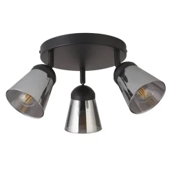 Deckenleuchten|Spots*Searchlight Deckenstrahler 3-flammig Ø 42 cm Schwarz Rauchgrau E14
