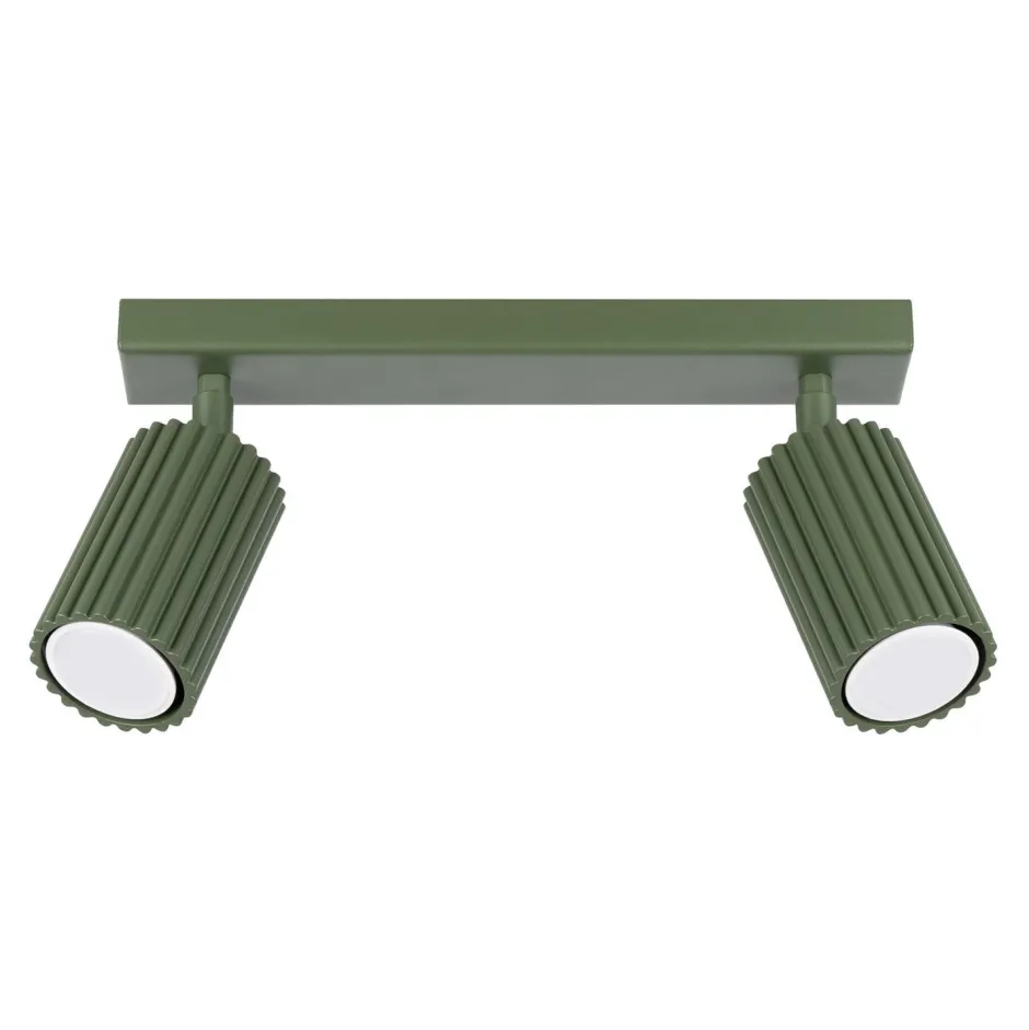 Sollux Deckenstrahler 2-flammig B: 30 cm klein schwenkbar GU10 Grün< Flurlampen|Wohnzimmerlampen