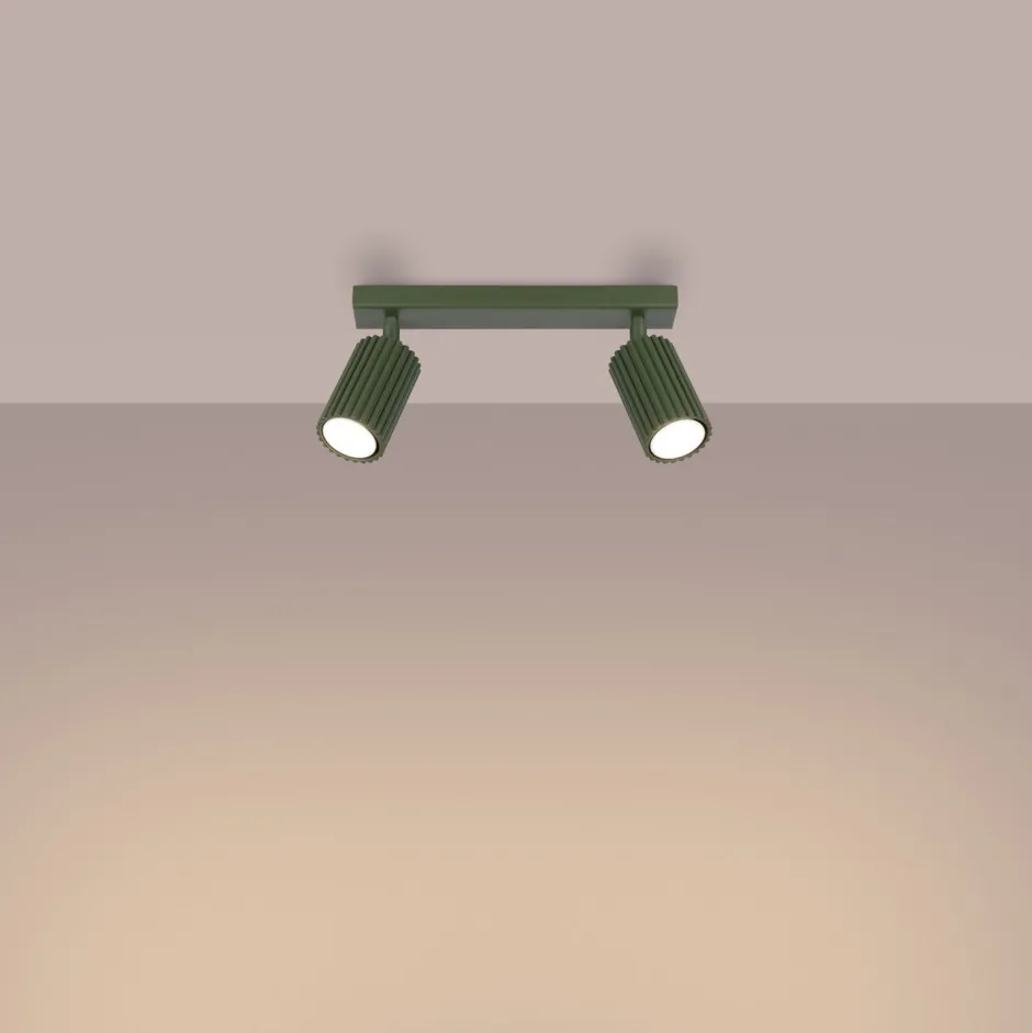 Sollux Deckenstrahler 2-flammig B: 30 cm klein schwenkbar GU10 Grün< Flurlampen|Wohnzimmerlampen