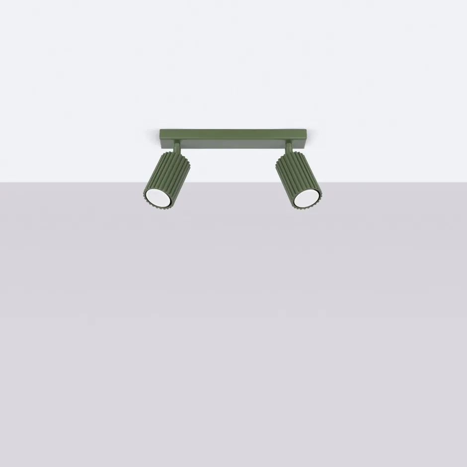 Sollux Deckenstrahler 2-flammig B: 30 cm klein schwenkbar GU10 Grün< Flurlampen|Wohnzimmerlampen