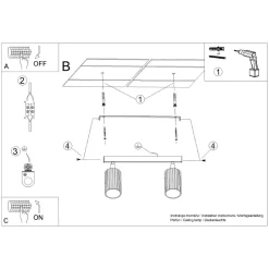 Sollux Deckenstrahler 2-flammig B: 30 cm klein schwenkbar GU10 Grün< Flurlampen|Wohnzimmerlampen