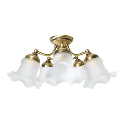 Wohnzimmerlampen|Glaslampen*Giovanni Battista Deckenstrahler 5-flammig E14 in Bronze hell glänzend Weiß