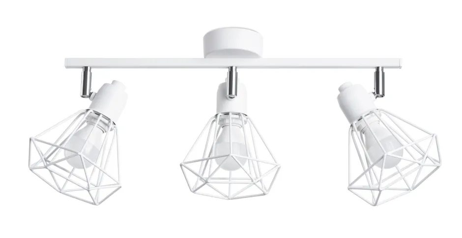 Deckenleuchten|Flurlampen*Sollux Deckenstrahler 3-flammig E27 Weiß 52 cm Retro verstellbar