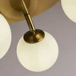 Searchlight Deckenstrahler 3-flammig G9 in Gold Weiß Ø 34 cm< Wohnzimmerlampen|Glaslampen