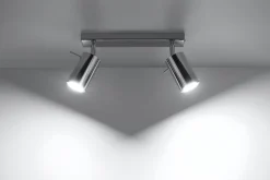 Deckenleuchten|Wohnzimmerlampen*Sollux Deckenstrahler 2-flammig GU10 30 cm länglich Chrom