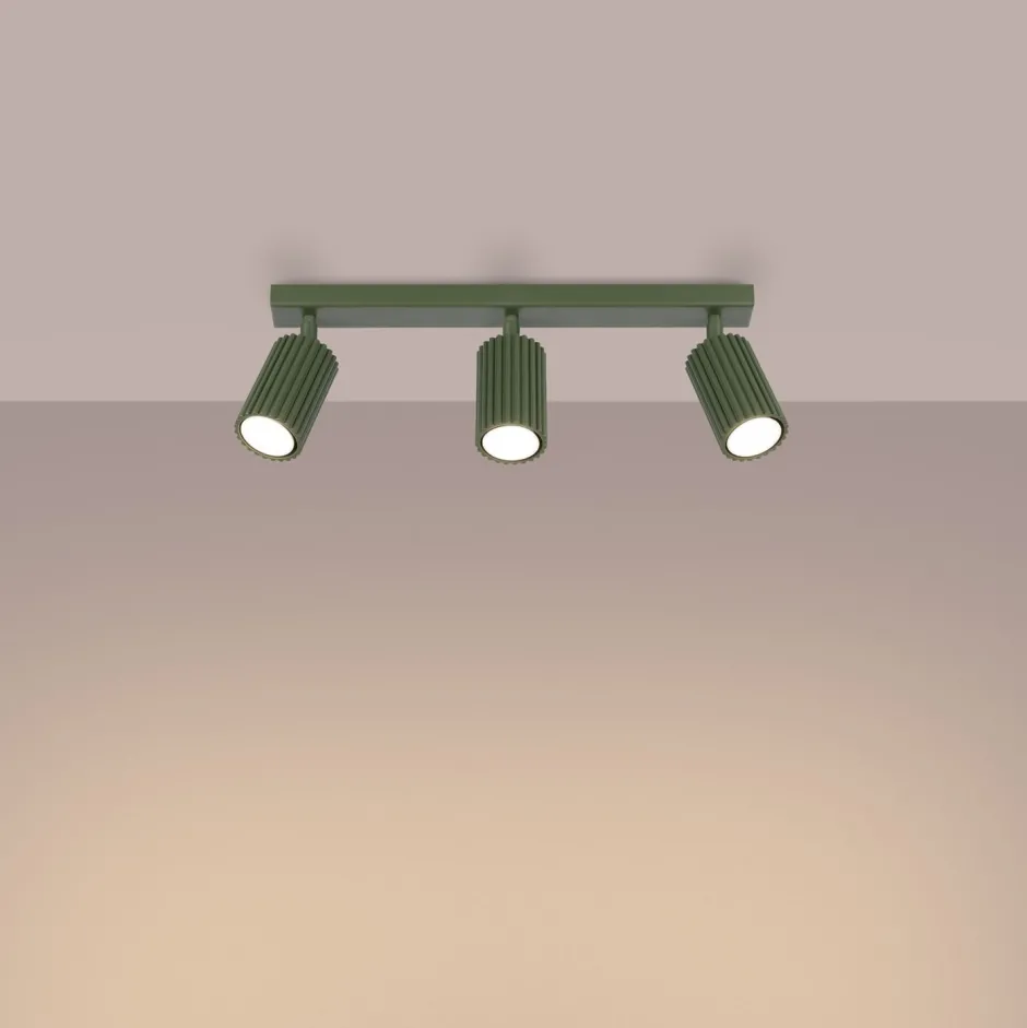 Sollux Deckenstrahler 3-flammig GU10 B: 45 cm Grün aus Aluminium< Wohnzimmerlampen|Metall Lampen