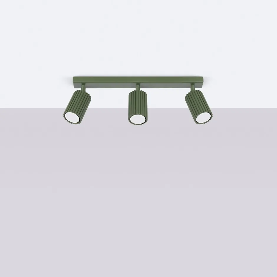 Sollux Deckenstrahler 3-flammig GU10 B: 45 cm Grün aus Aluminium< Wohnzimmerlampen|Metall Lampen