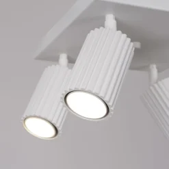 Flurlampen|Wohnzimmerlampen*Sollux Deckenstrahler 4-flammig GU10 B: 25 cm klein Weiß Modern