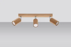 Sollux Deckenstrahler 3-flammig GU10 schwenkbar B: 45 cm Holz< Deckenleuchten|Flurlampen