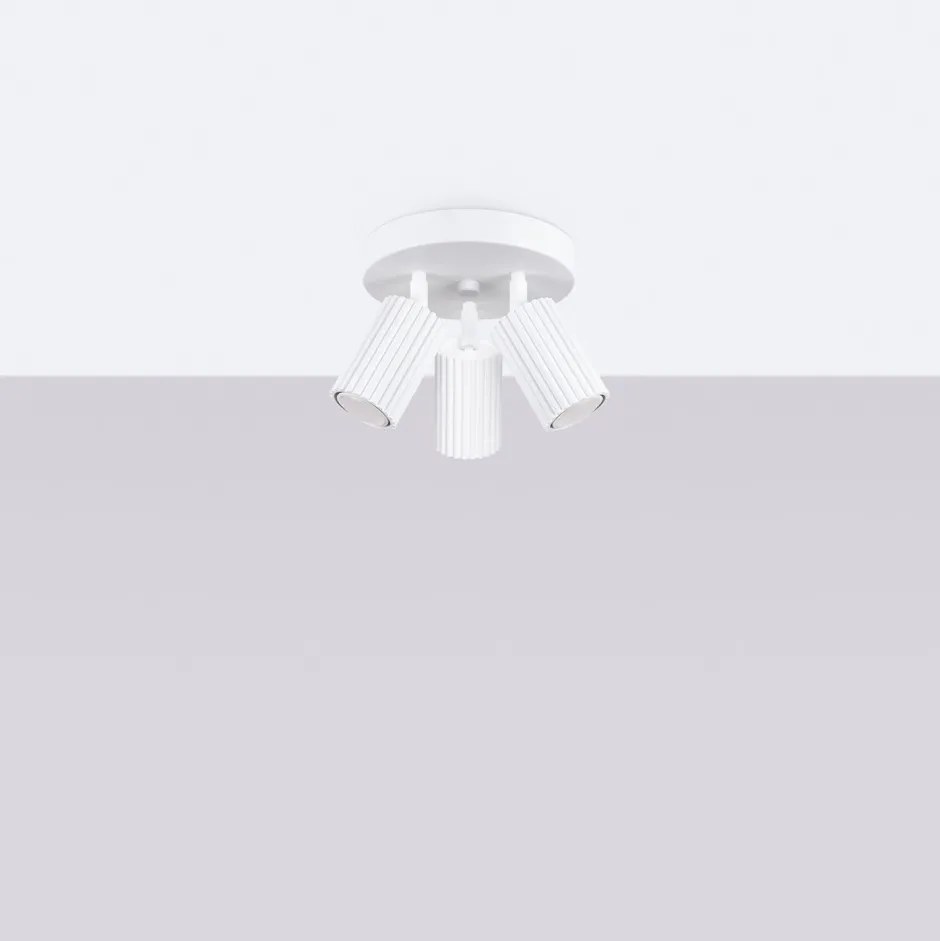 Flurlampen|Wohnzimmerlampen*Sollux Deckenstrahler 3-flammig GU10 rund Ø 19,5 cm klein Weiß BERTA
