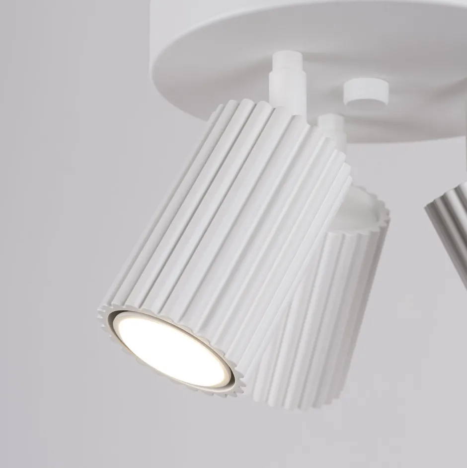 Flurlampen|Wohnzimmerlampen*Sollux Deckenstrahler 3-flammig GU10 rund Ø 19,5 cm klein Weiß BERTA